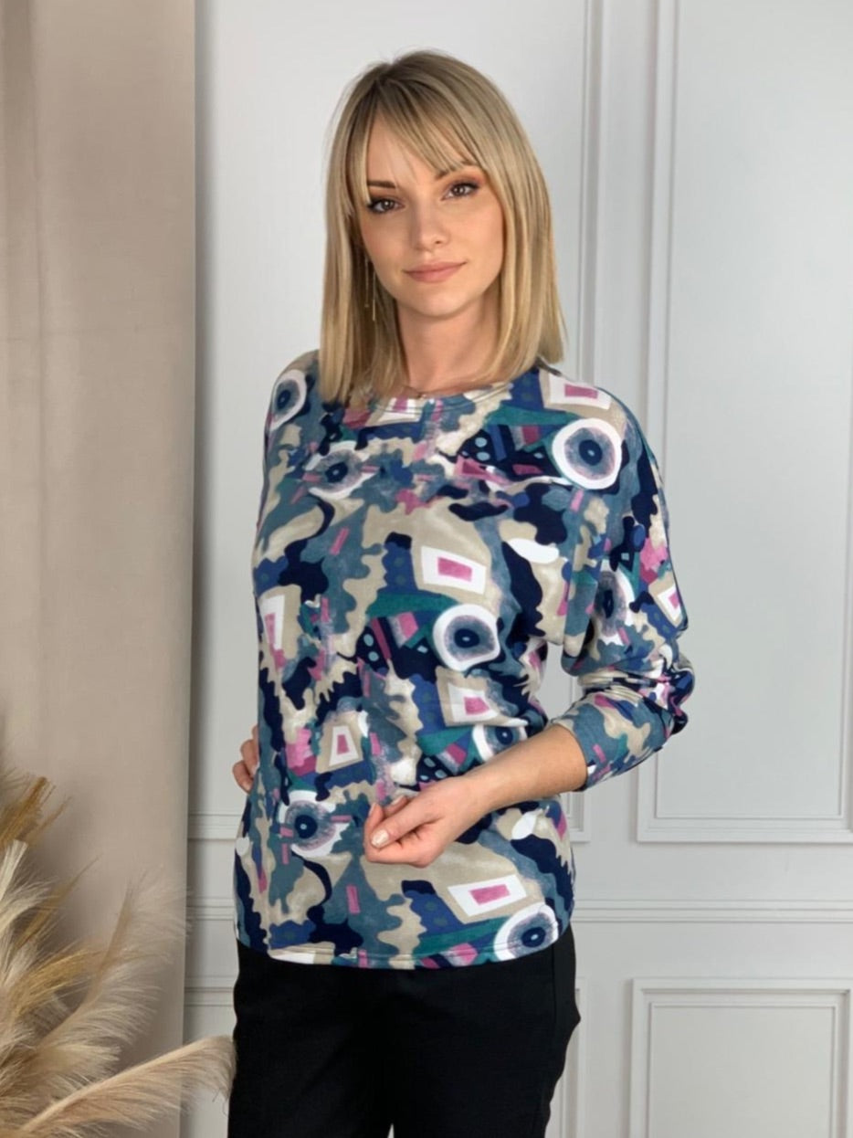 Swetrowa bluzka kimonowa