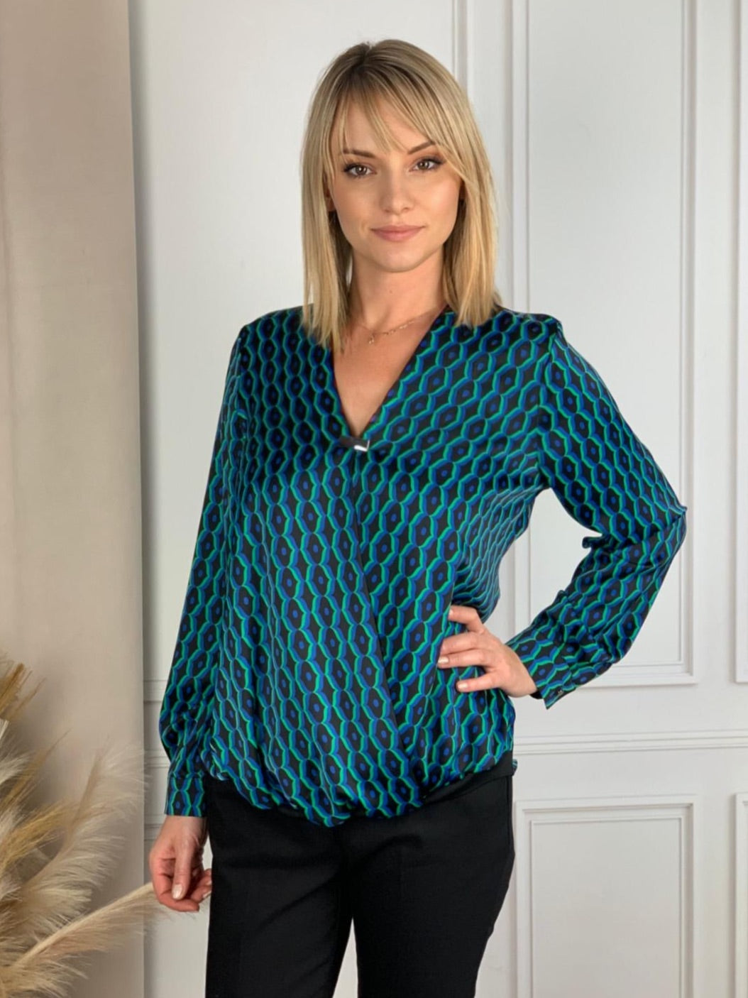 Kopertowa bluzka na długi rękaw