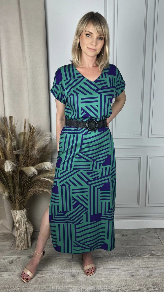 Long dress with pleats