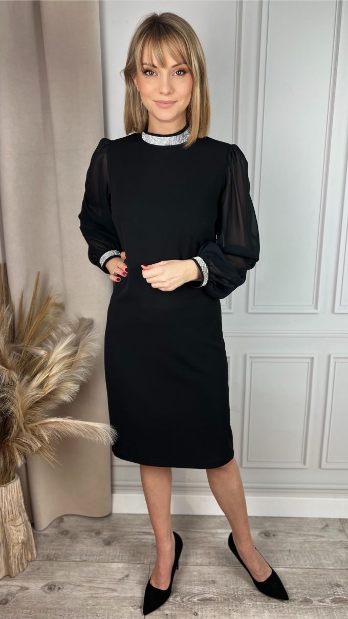 Dress with decorative ribbon